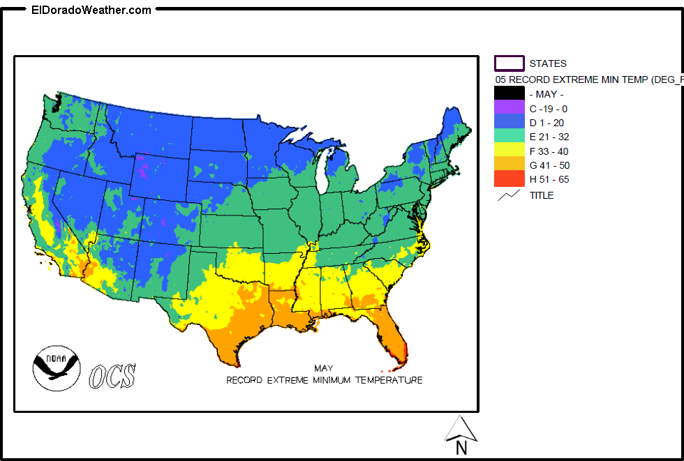 United States May Record Extreme Minimum Temperature